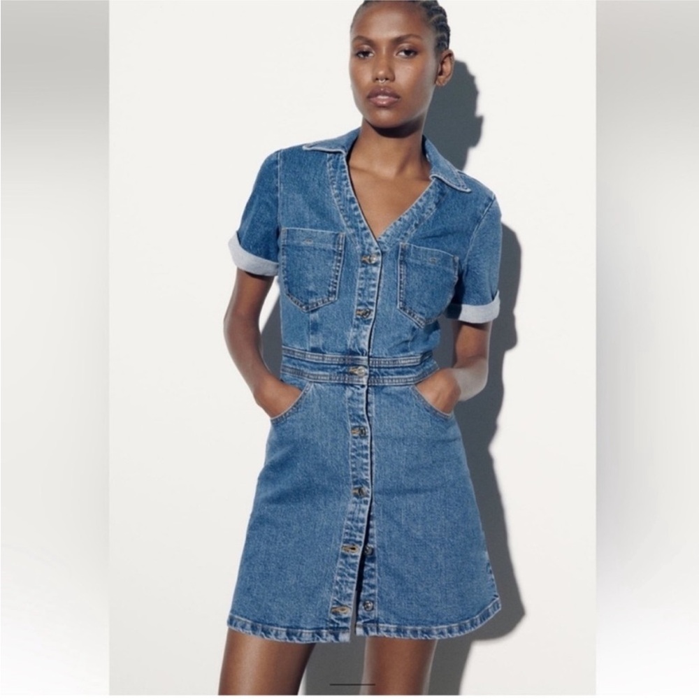 Zara Blue Denim Dress